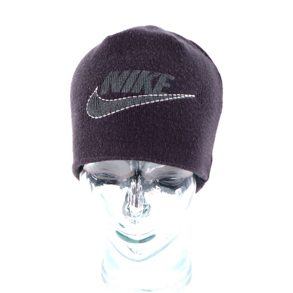 Vintage Nike Big Swoosh Beanie Hat Black